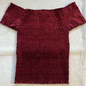 Maroon Velvet Top